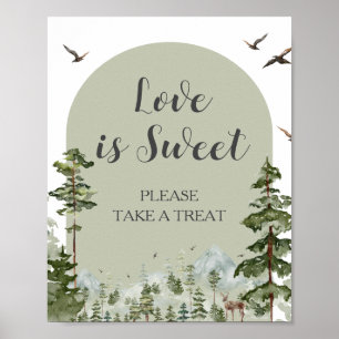 Boy Pine Tree Forest Mountain Love is Sweet Poster