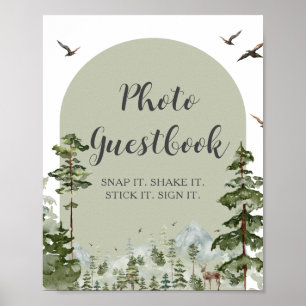 Boy Pine Tree Forest Mountain Photo Guestbook