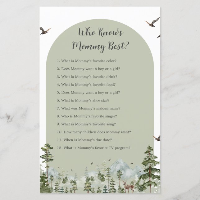 Boy Pine Tree Forest Mountain Who Know Mommy Best (Front)