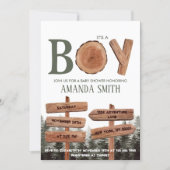 Boy Pine Trees Baby Shower  Invitation (Front)