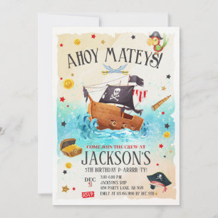 Boy Pirate Birthday Invitation