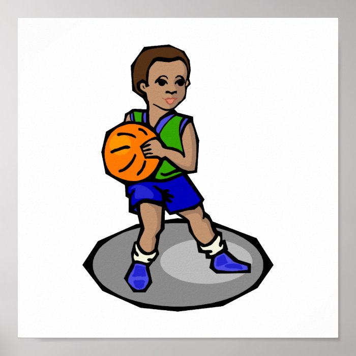 boy playing basketball poster