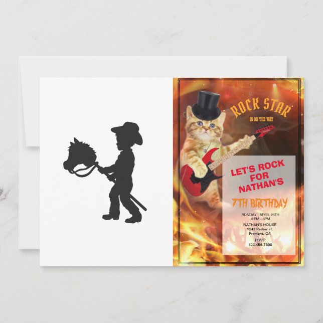 Boy Playing Cowboy - Choose background color Invitation (Front)