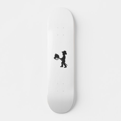 Boy Playing Cowboy _ Choose background color Skateboard