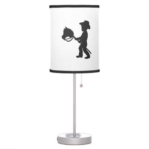 Boy Playing Cowboy _ Choose background color Table Lamp