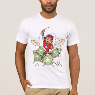 Boy Playing Drums Mens T-Shirt