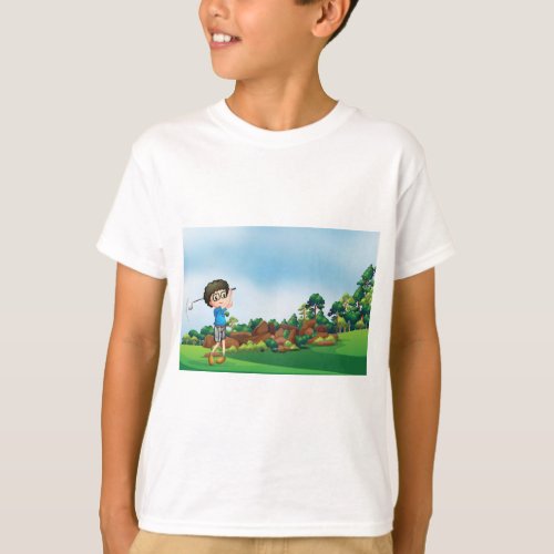 Boy Playing Golf T_Shirt