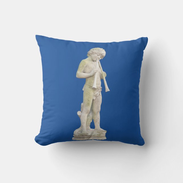 Boy Playing Pipes Outdoor Pillow (Front)