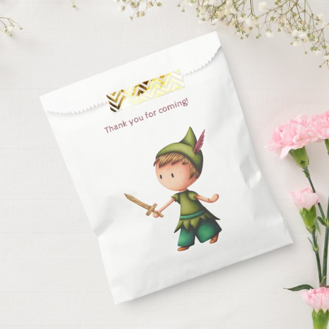 Boy Playing Pirates with Wooden Sword Thank You  Favor Bag (Sealed)