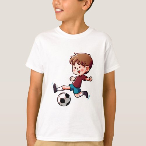 Boy playing soccer  T_Shirt