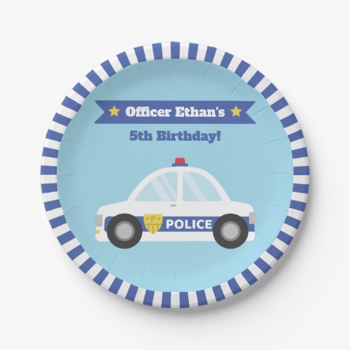 Boy Police Car Birthday Party Supplies Paper Plates