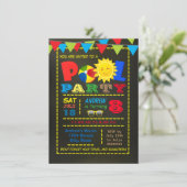 Boy Pool Birthday Party Invitation (Standing Front)