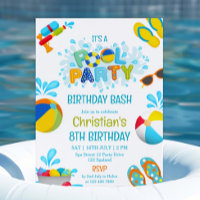 Boy Pool Party Birthday Invitation