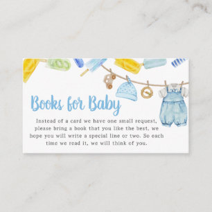 Boy Popsicle Baby Shower Books for Baby Enclosure Card
