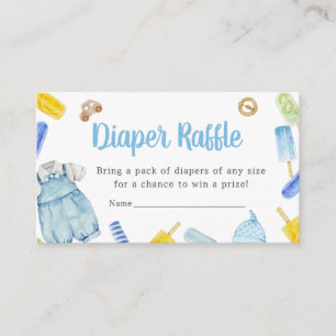 Boy Popsicle Baby Shower Diaper Raffle Enclosure Card