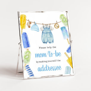 Boy Popsicle Baby Shower Envelope Station Poster