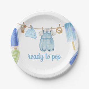 Boy Popsicle Baby Shower Paper Plates