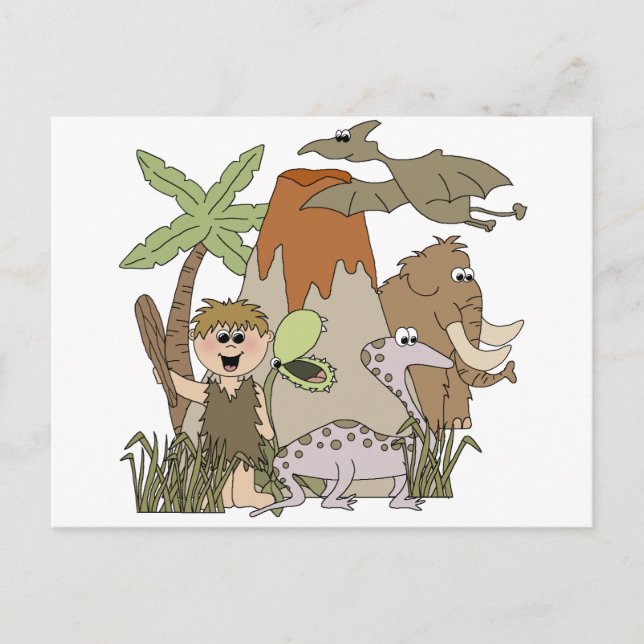 Boy Prehistoric Life Postcard (Front)
