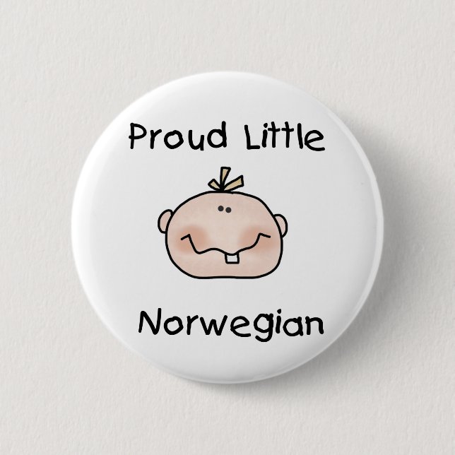 Boy Proud Little  Norwegian Pinback Button (Front)