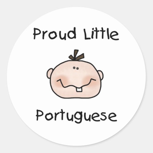 Boy Proud Little Portuguese Classic Round Sticker