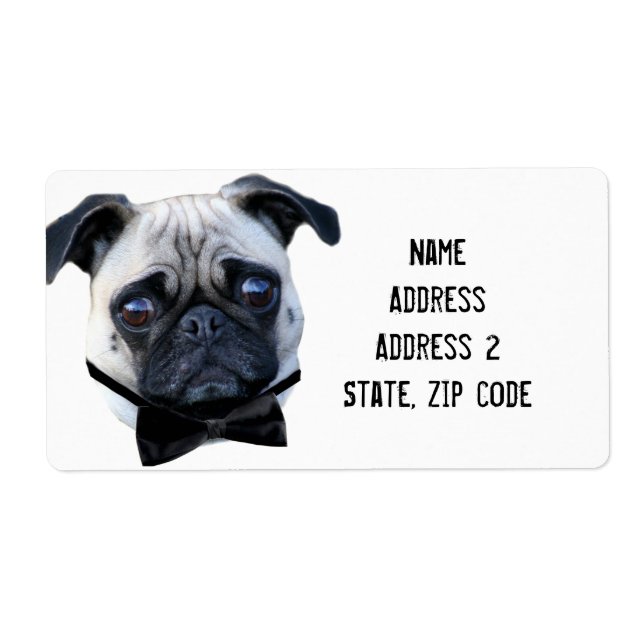 Boy Pug Shipping Labels (Front)