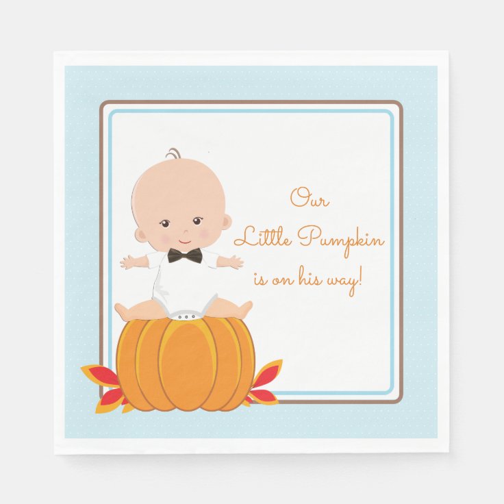 Boy Pumpkin Baby Shower Paper Napkins Zazzle