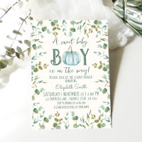Boy Pumpkin & Eucalyptus Baby Shower