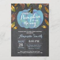 Boy Pumpkin Fall Baby Shower Chalkboard Invitation