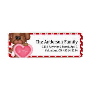 Boy Puppy Dog Valentine's Day Address Labels d3