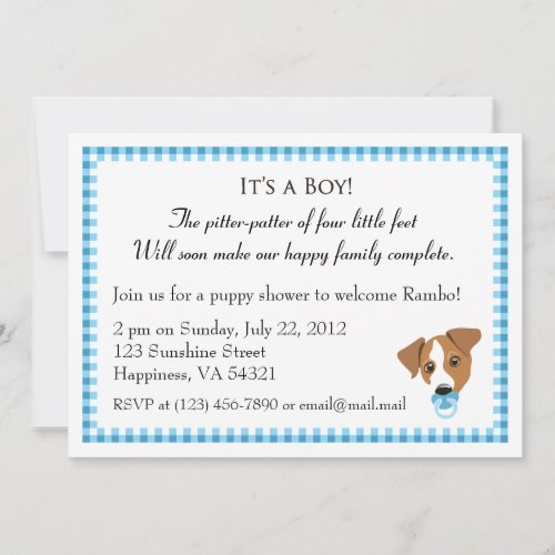 Boy Puppy Shower Invitations