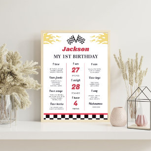 Boy Race Car Birthday Party Milestone Sign