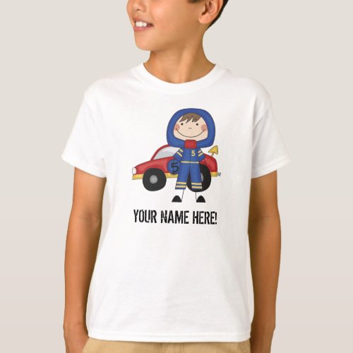 Boy Race Car Driver Customizable T_shirt