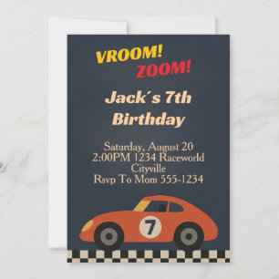 Boy Racing Birthday Invitation