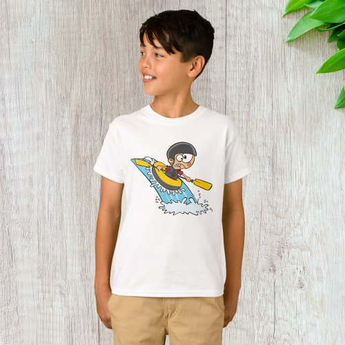 Boy Rafting The Rapids T_Shirt