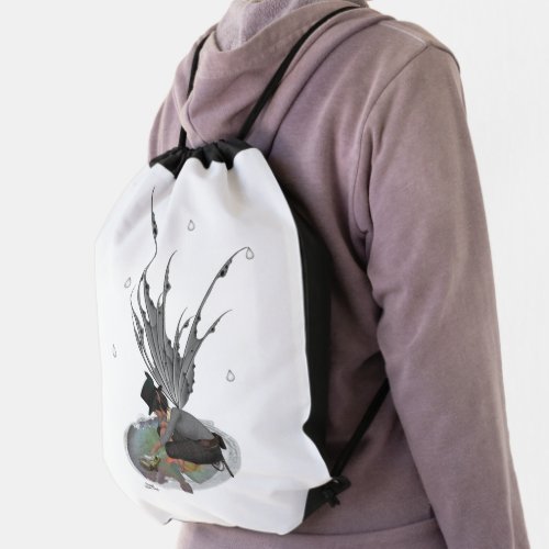 Boy Rain Fairy With Frog Drawstring Backpack