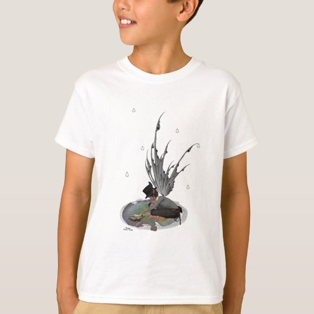 Boy Rain Fairy With Frog Kids Boys T-Shirt (Front)