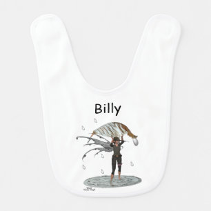 Boy Rain Fairy With Leaf Baby Bib