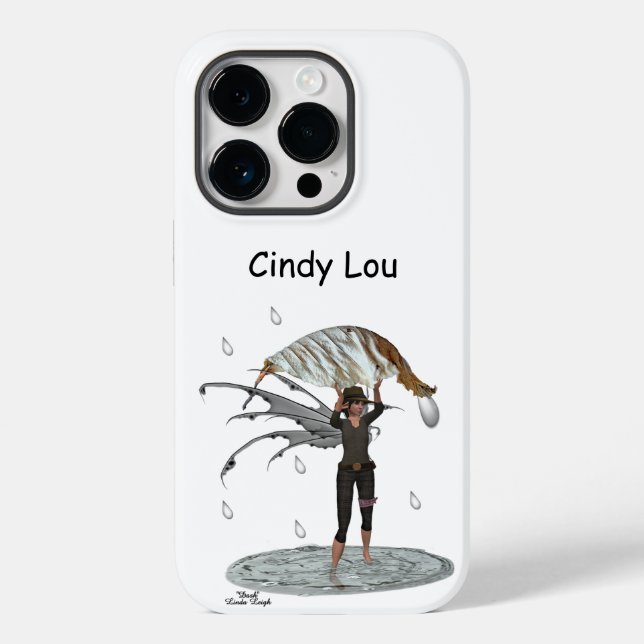 Boy Rain Fairy With Leaf Cell Phone Case (Back)