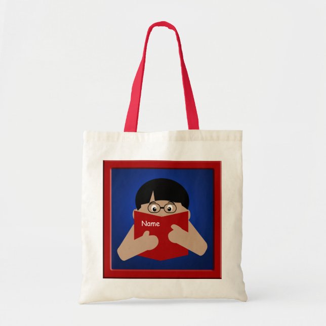 Boy Reading Book 1 Bookbag Tote Bag (Front)