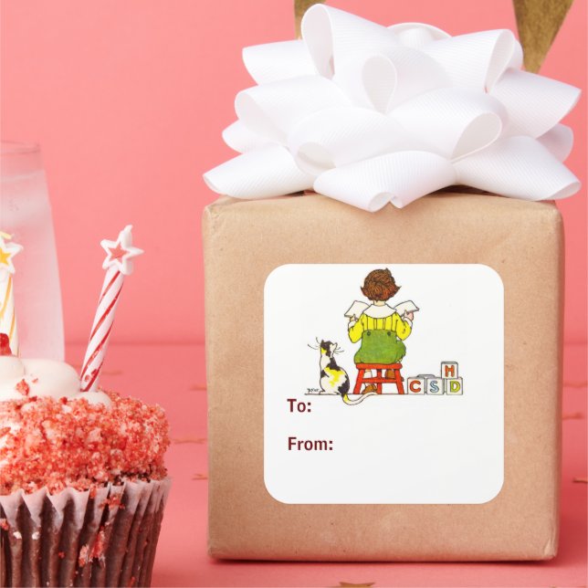 Boy reading Gift Tag (Party)