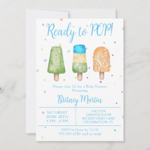 Boy Ready to Pop Summer Baby Shower Invitation