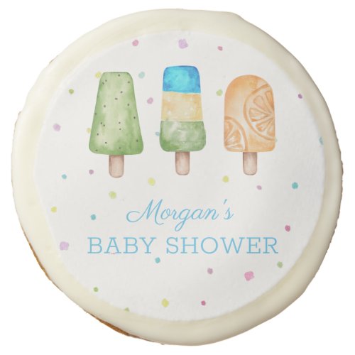 Boy Ready to Pop Summer Baby Shower Sugar Cookie