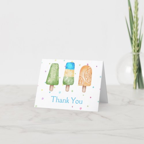 Boy Ready to Pop Summer Baby Shower Thank You Card