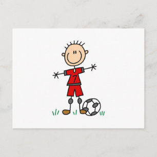 Boy Red Uniform Soccer Player T-shirts and Gifts Postcard