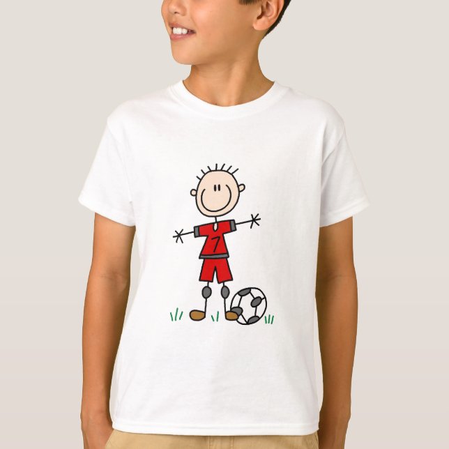 Boy Red Uniform Soccer T-shirts and Gifts (Front)