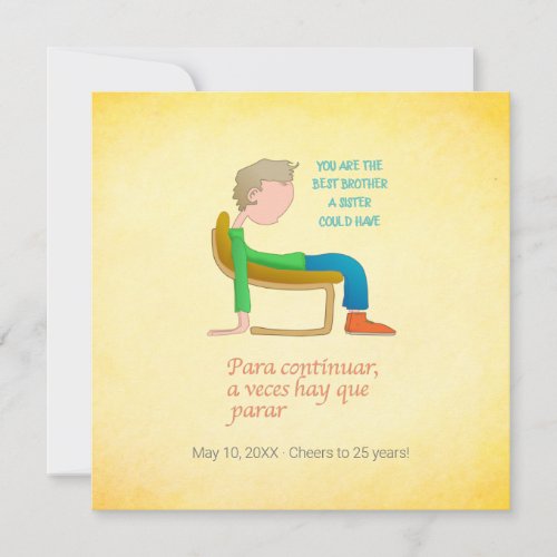 Boy Resting in a Chair Invitation