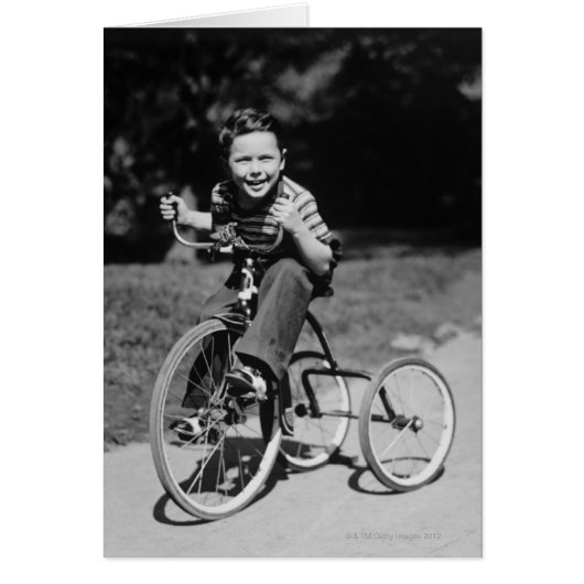 Boy Riding Tricycle Cards (Front)