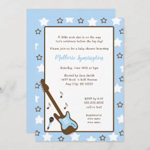 Boy Rock Star Baby Shower Invitation