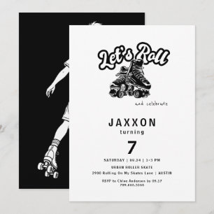 Boy Roller Skating Birthday Party II Invitation
