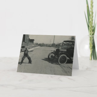 boy roped car card